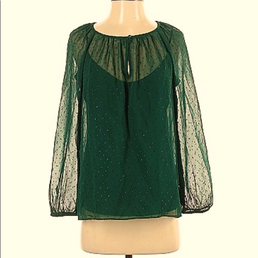 NWOT Point Sur Emerald Sparkle Blouse